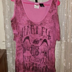 Women's cold-shoulder HD top